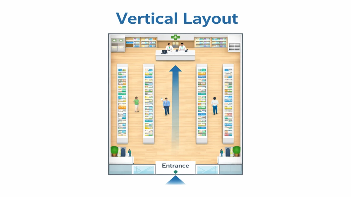 Vertical pharmacy layout